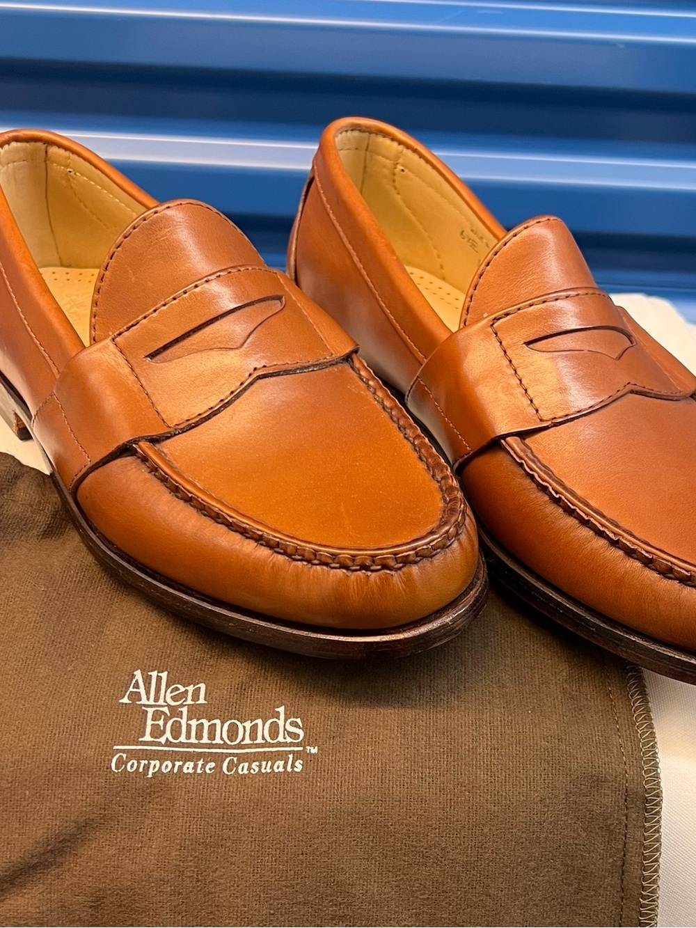 Allen Edmonds Tan Leather Penny Loafers